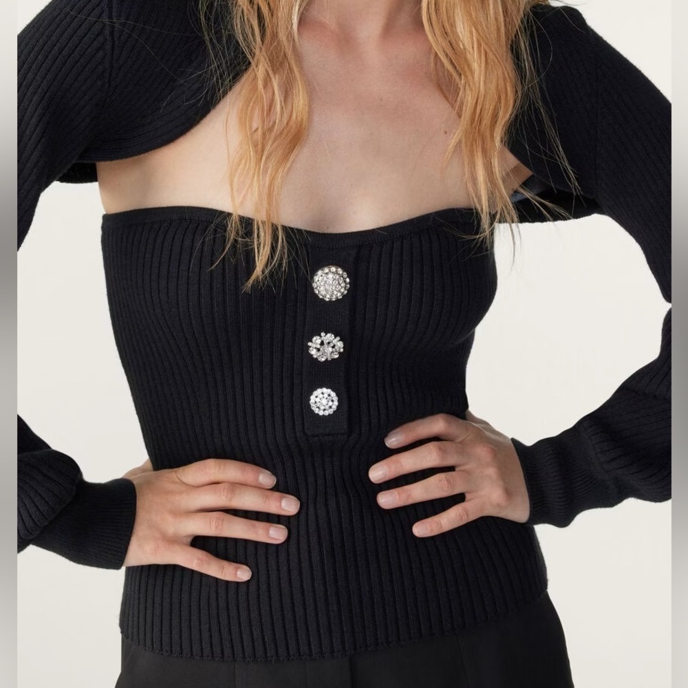 BA&SH Drako Bustier Top - Black - Picture 2 of 7